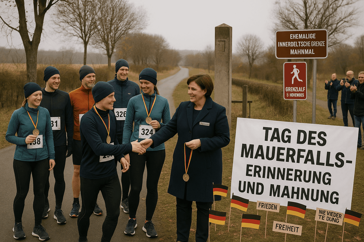 Symbolischer Grenzlauf erinnert an Mauerfall